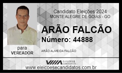 Candidato ARÃO FALCÃO 2024 - MONTE ALEGRE DE GOIÁS - Eleições