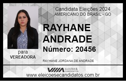 Candidato RAYHANE ANDRADE 2024 - AMERICANO DO BRASIL - Eleições