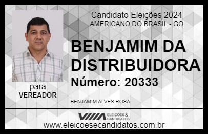 Candidato BENJAMIM DA DISTRIBUIDORA 2024 - AMERICANO DO BRASIL - Eleições