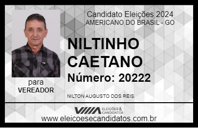 Candidato NILTINHO CAETANO 2024 - AMERICANO DO BRASIL - Eleições