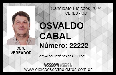 Candidato OSVALDO CABAL 2024 - CERES - Eleições