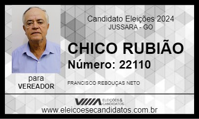 Candidato CHICO RUBIÃO 2024 - JUSSARA - Eleições