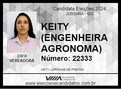 Candidato KEITY (ENGENHEIRA AGRONOMA) 2024 - JUSSARA - Eleições