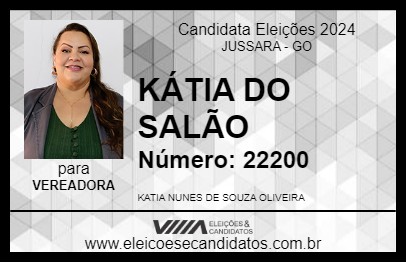 Candidato KÁTIA DO SALÃO 2024 - JUSSARA - Eleições