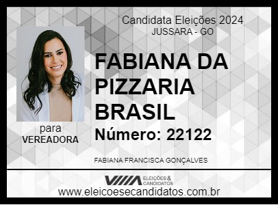 Candidato FABIANA DA PIZZARIA BRASIL 2024 - JUSSARA - Eleições