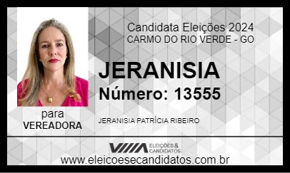 Candidato JERANISIA 2024 - CARMO DO RIO VERDE - Eleições