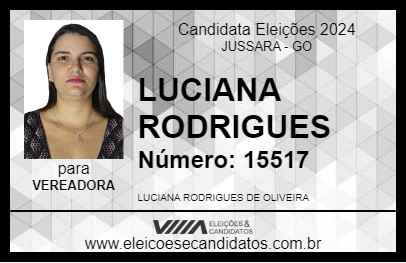 Candidato LUCIANA RODRIGUES 2024 - JUSSARA - Eleições