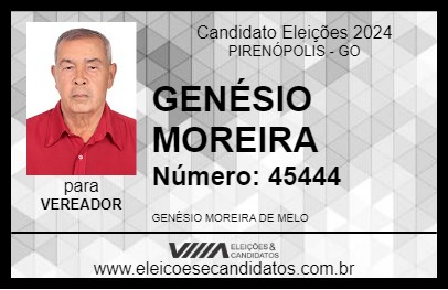 Candidato GENÉSIO MOREIRA 2024 - PIRENÓPOLIS - Eleições