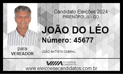 Candidato JOÃO DO LÉO 2024 - PIRENÓPOLIS - Eleições