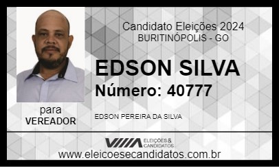 Candidato EDSON SILVA 2024 - BURITINÓPOLIS - Eleições