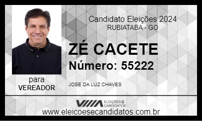 Candidato ZÉ CACETE 2024 - RUBIATABA - Eleições