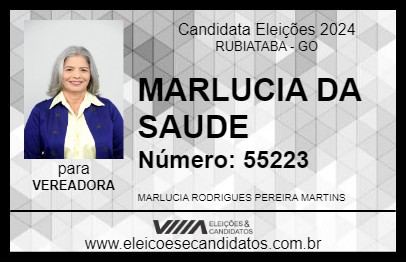 Candidato MARLUCIA DA SAUDE 2024 - RUBIATABA - Eleições