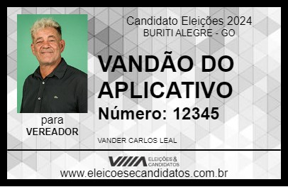 Candidato VANDÃO DO APLICATIVO 2024 - BURITI ALEGRE - Eleições