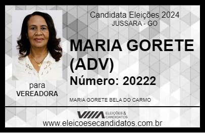 Candidato MARIA GORETE (ADV) 2024 - JUSSARA - Eleições