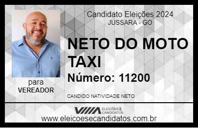 Candidato NETO DO MOTO TAXI 2024 - JUSSARA - Eleições