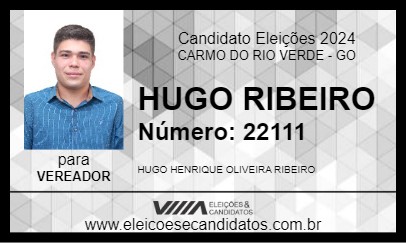 Candidato HUGO RIBEIRO 2024 - CARMO DO RIO VERDE - Eleições