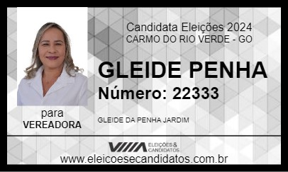 Candidato GLEIDE PENHA 2024 - CARMO DO RIO VERDE - Eleições