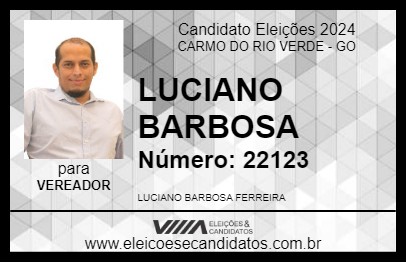 Candidato LUCIANO BARBOSA 2024 - CARMO DO RIO VERDE - Eleições