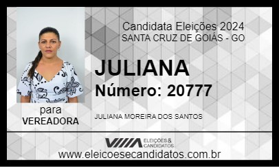 Candidato JULIANA 2024 - SANTA CRUZ DE GOIÁS - Eleições