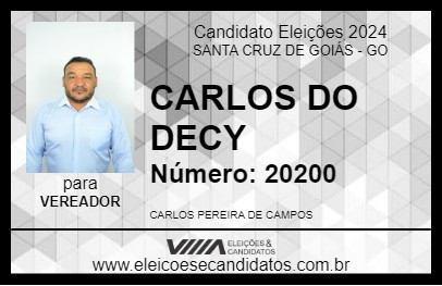 Candidato CARLOS DO DECY 2024 - SANTA CRUZ DE GOIÁS - Eleições