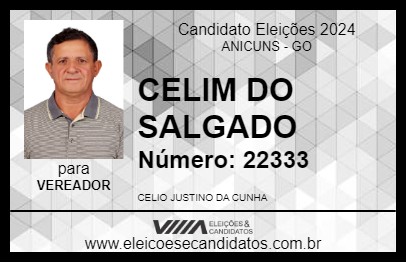 Candidato CELIM DO SALGADO 2024 - ANICUNS - Eleições