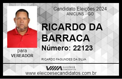 Candidato RICARDO DA BARRACA 2024 - ANICUNS - Eleições