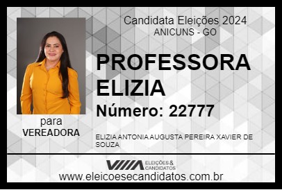 Candidato PROFESSORA ELIZIA 2024 - ANICUNS - Eleições