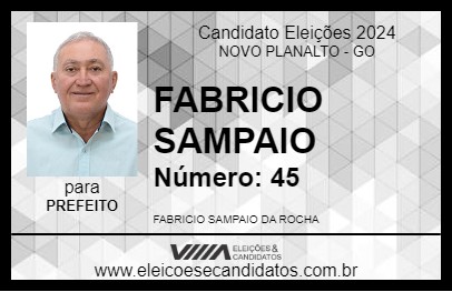 Candidato FABRICIO SAMPAIO 2024 - NOVO PLANALTO - Eleições