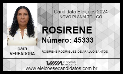 Candidato ROSIRENE 2024 - NOVO PLANALTO - Eleições