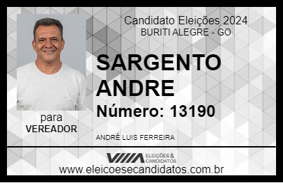 Candidato SARGENTO ANDRE 2024 - BURITI ALEGRE - Eleições