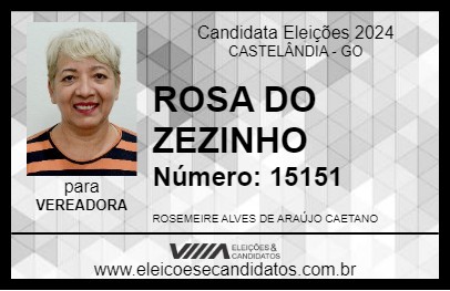 Candidato ROSA DO ZEZINHO 2024 - CASTELÂNDIA - Eleições