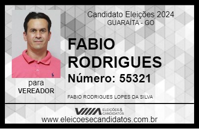 Candidato FABIO RODRIGUES 2024 - GUARAÍTA - Eleições