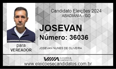 Candidato JOSEVAN 2024 - ABADIÂNIA - Eleições