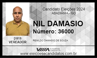 Candidato NIL DAMASIO 2024 - ABADIÂNIA - Eleições