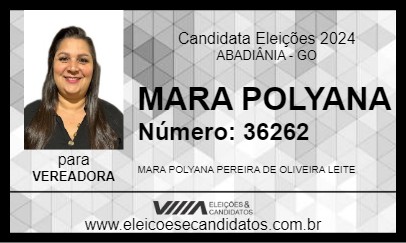 Candidato MARA POLYANA 2024 - ABADIÂNIA - Eleições