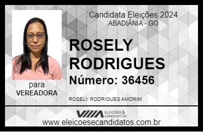 Candidato ROSELY RODRIGUES 2024 - ABADIÂNIA - Eleições