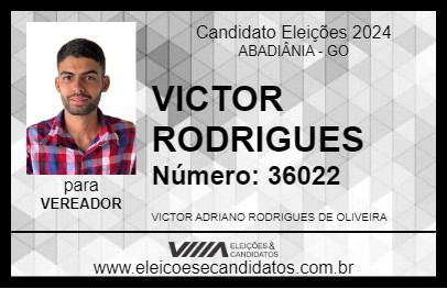 Candidato VICTOR RODRIGUES 2024 - ABADIÂNIA - Eleições