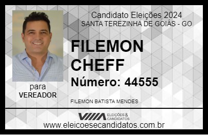 Candidato FILEMON CHEFF 2024 - SANTA TEREZINHA DE GOIÁS - Eleições