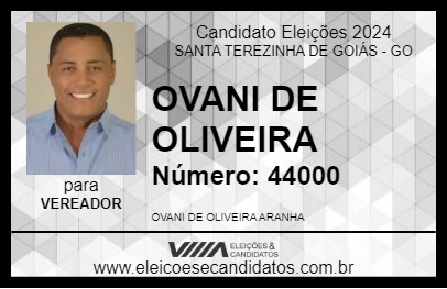 Candidato OVANI DE OLIVEIRA 2024 - SANTA TEREZINHA DE GOIÁS - Eleições