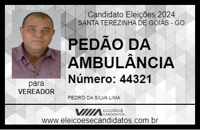 Candidato PEDÃO DA AMBULÂNCIA 2024 - SANTA TEREZINHA DE GOIÁS - Eleições