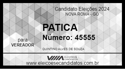 Candidato PATICA 2024 - NOVA ROMA - Eleições