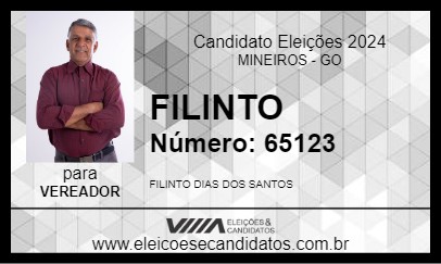 Candidato FILINTO 2024 - MINEIROS - Eleições