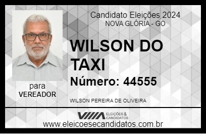 Candidato WILSON DO TAXI 2024 - NOVA GLÓRIA - Eleições