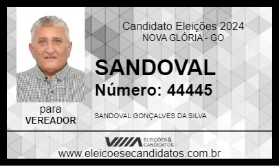 Candidato SANDOVAL 2024 - NOVA GLÓRIA - Eleições