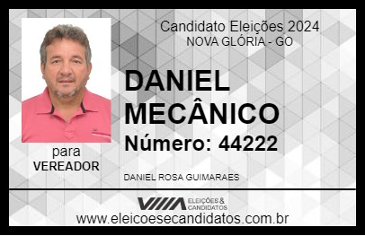 Candidato DANIEL MECÂNICO 2024 - NOVA GLÓRIA - Eleições