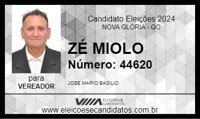 Candidato ZÉ MIOLO 2024 - NOVA GLÓRIA - Eleições