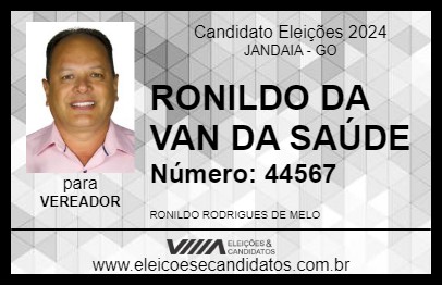 Candidato RONILDO DA VAN DA SAÚDE 2024 - JANDAIA - Eleições