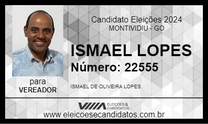 Candidato ISMAEL DE OLIVEIRA 2024 - MONTIVIDIU - Eleições