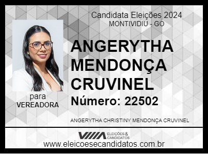 Candidato ANGERYTHA MENDONÇA CRUVINEL 2024 - MONTIVIDIU - Eleições