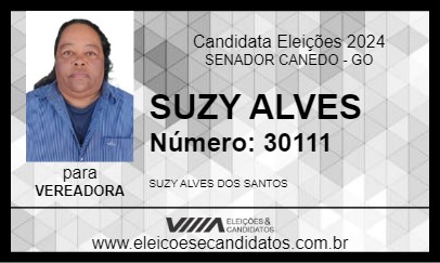 Candidato SUZY ALVES 2024 - SENADOR CANEDO - Eleições